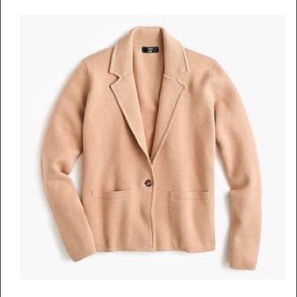 J Crew Cropped single-button sweater-blazer